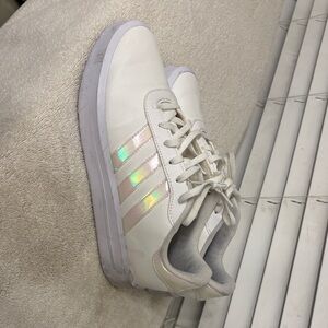 Adidas White Sneakers with Subtle Iridescent Accents